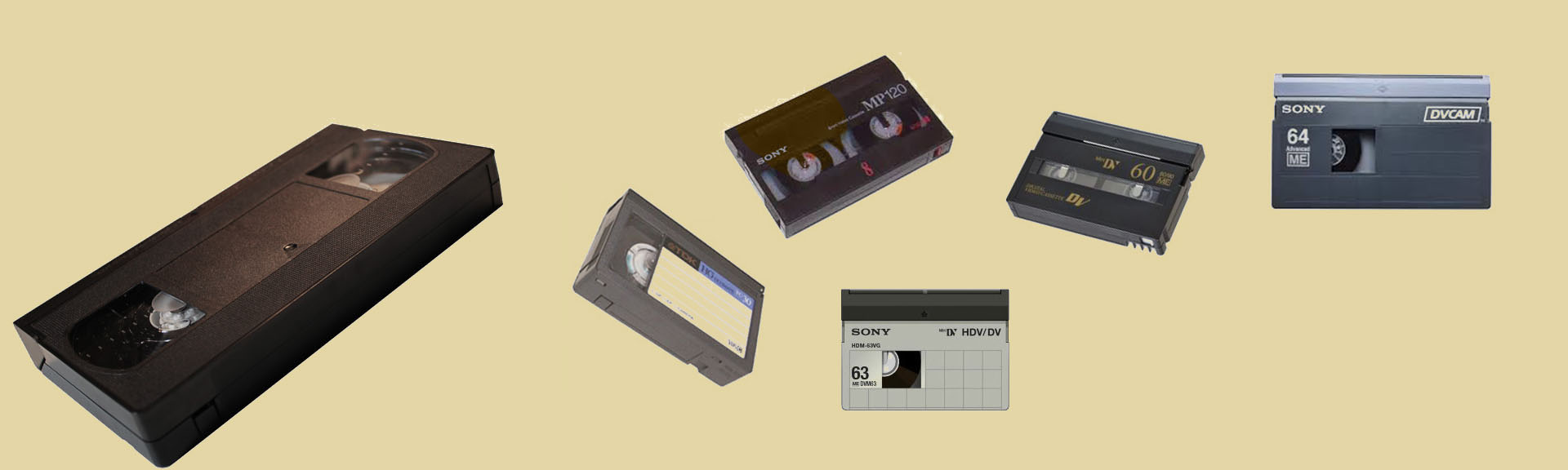 transfert de cassettes vidéo types VHS - Mini DV - Hi8 - Digital 8 - S-VHS - VHS-C - DVCAM